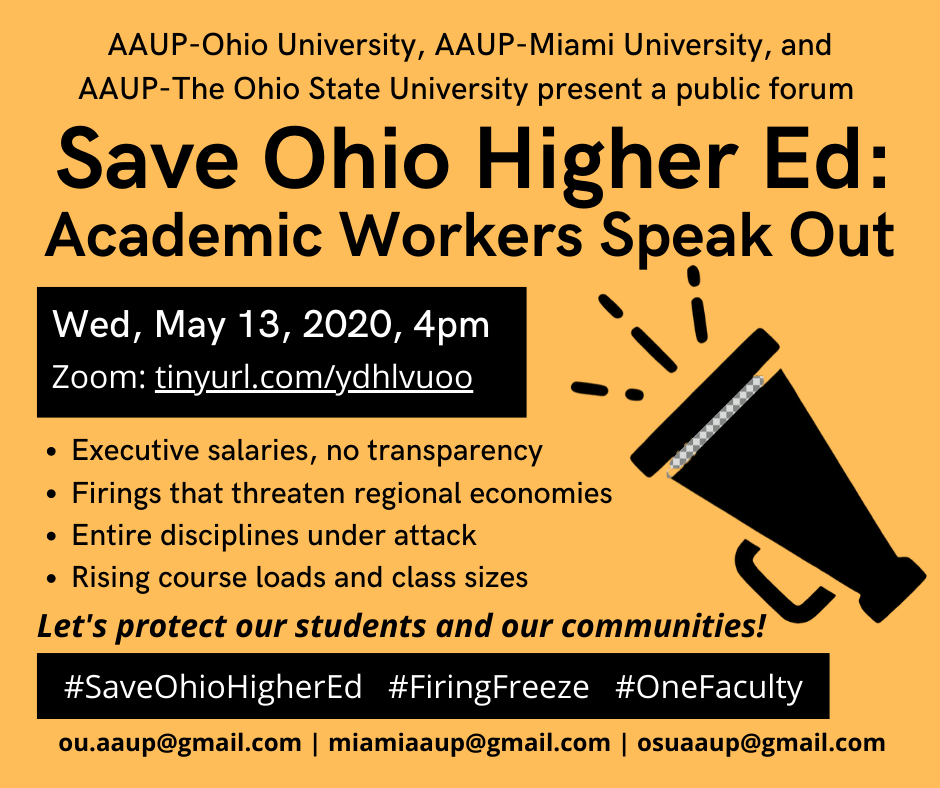 “Save Ohio Higher Ed!”: Inter-university forum