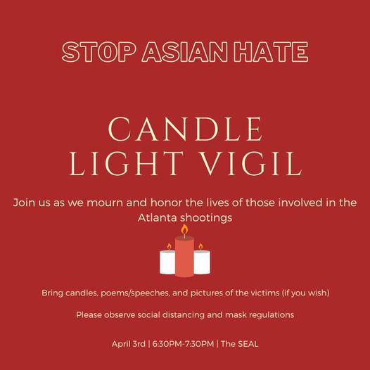 #StopAsianHate Candlelight Vigil for Victims of Atlanta Shooting